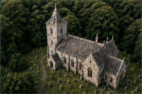 Quality-checked aerial capture of a historic church